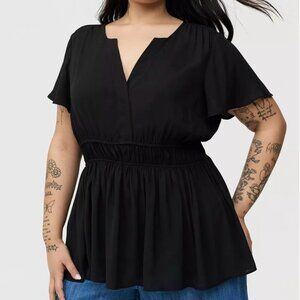 NWT Torrid Babydoll Flutter Sleeve Blouse